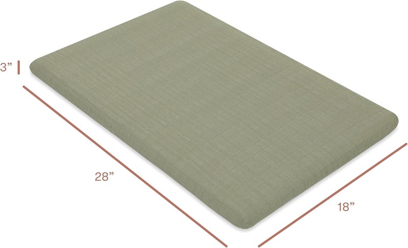 babyletto Muslin Baby Bassinet Sheets for Girls & Boys - GOTS Certified Breathable Organic Cotton Cover, 360° Fitted, Soft, Gentle & Cozy Rectangle Bedside Bassinet Sheets - Matcha Green - Image 3